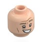 Minifig Head Professor Gilderoy Lockhart, Brown Eyebrows, Cheek Lines, Big Grin / Scared Print