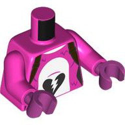 LEGO part 973c36h36pr0002 Torso, Dark Pink Arms and Hands with print in Bright Purple/ Dark Pink