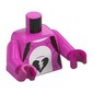 Torso, Magenta Fur, White Belly, Broken Black Heart print, Dark Pink Arms and Hands