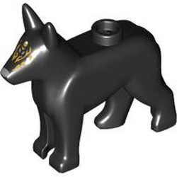 LEGO part 92586pr0004 Animal, Dog, Alsatian / German Shepherd (Police Dog) with print in Black