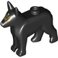 Animal, Dog, Alsatian / German Shepherd (Police Dog) with White Eyes, Silver Nose, Gold Decorations on Face print