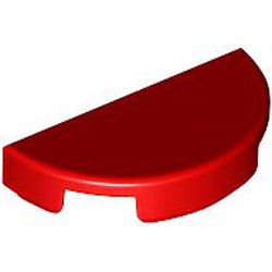 LEGO part 1748 Tile Round 1 x 2 Half Circle in Bright Red/ Red