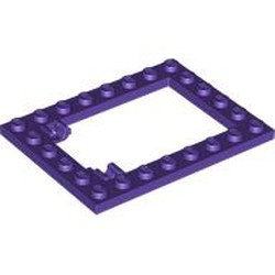 LEGO part 92107 Plate Special 6 x 8 Trap Door Frame Horizontal [Long Pin Holders] in Medium Lilac/ Dark Purple