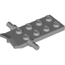 LEGO part 6512 Plate Special 2 x 4 with Side Pins in Medium Stone Grey/ Light Bluish Gray