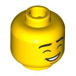 LEGO part 28621pr9786 Minifig Head with print in Bright Yellow/ Yellow