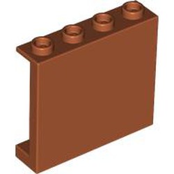 LEGO part 60581 Panel 1 x 4 x 3 [Side Supports / Hollow Studs] in Dark Orange