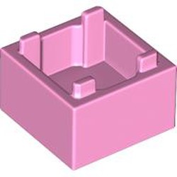 LEGO part 2821 BOX 2X2, BOTTOM, NO. 1 in Light Purple/ Bright Pink