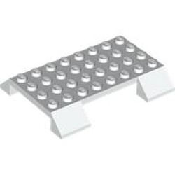 LEGO part 7062 Slope 45° 6 x 8 Double with 4 x 8 Bottom Cutout, 1 x 4 Side Cutout in White