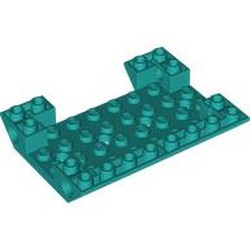 LEGO part 7064 Slope Inverted 45° 6 x 8 Double with Pin Holes on Sides, 1 x 4 Cutout in Bright Bluish Green/ Dark Turquoise