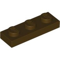 LEGO part 3623 Plate 1 x 3 in Dark Brown