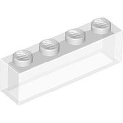 LEGO part 3066 Brick 1 x 4 without Bottom Tubes in Transparent/ Trans-Clear