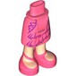 Minidoll Hips and Mid-Length Skirt with Light Nougat Ankles, Dark Purple Ruffles, Coral Shoes print