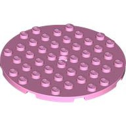 LEGO part 74611 Plate Round 8 x 8 in Light Purple/ Bright Pink