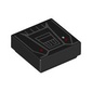 Tile 1 x 1 with dark Bluish Grey Control Panel, Red Lights print