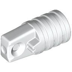 LEGO part 53923 Hinge Cylinder 1 x 2 Locking with 1 Finger and Axle Hole On Ends [No Side Slots] in White