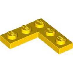 LEGO part 77844 CORNER PLATE 1X3X3 in Bright Yellow/ Yellow