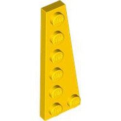 LEGO part 78444 Wedge Plate 6 x 2 Right in Bright Yellow/ Yellow