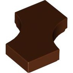 LEGO part 3396 Tile Special 2 x 2 with 2 Quarter Round Cutouts in Reddish Brown