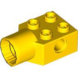 LEGO part 48169 Technic Brick Special 2 x 2 with Pin Hole, Rotation Joint Socket in Bright Yellow/ Yellow