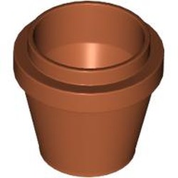 LEGO part 7077 Flower Pot 2 x 2x 1 2/3 in Dark Orange