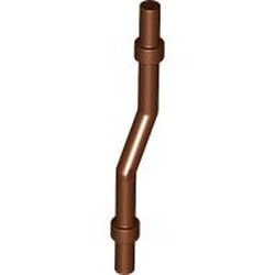 LEGO part 7078 Bar 6L with Stop Rings and Double Bent in Reddish Brown