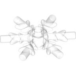 LEGO part 42409 Snowflake / Star  4 x  4 in Transparent/ Trans-Clear