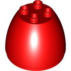 LEGO part 5895 Duplo Egg, Top 4 x 4 x 2 1 / 2 in Bright Red/ Red