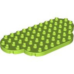 LEGO part 5897 Duplo Plate 12 x 6 Rounded (Cloud) in Bright Yellowish Green/ Lime