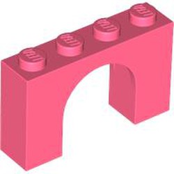 LEGO part 6182 Brick Arch 1 x 4 x 2 in Vibrant Coral/ Coral