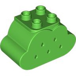 LEGO part 79784 Duplo Brick 2 x 4 x 2 Cloud with Holes in Bright Green