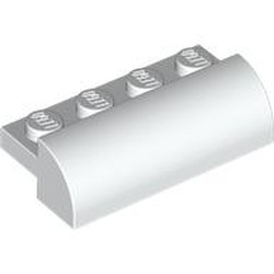 LEGO part 5842 Brick Curved 2 x 4 x 1 in White