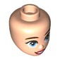 Minidoll Head Reddish Brown Eyebrows, Medium Blue Eyes, Coral Lips, Open Mouth Smile