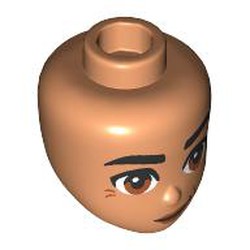 LEGO part 92198pr0060 Minidoll Head with print in Nougat