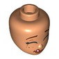 Minidoll Head, Reddish Brown Eyebrows, Closed Eyes, Freckles, Tongue Sticking out of Corner