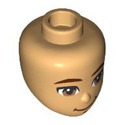 LEGO part 92198pr0053 Minidoll Head with print in Warm Tan