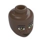 Minidoll Head, Black Eyebrows, Olive Green Eyes, Dark Red Freckles