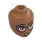 Minidoll Head, Black Eyes, Glasses, Brown Eyes, Dark Red Lips