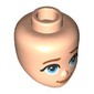 Minidoll Head, Dark Orange Eyebrows, Left Raised Eyebrow, Bright Light Blue Eyes, Nougat Lips, Crooked Smile