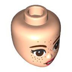 LEGO part 92198pr0054 Minidoll Head with print in Light Nougat