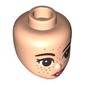 Minidoll Head Reddish Brown Eyebrows, Eyes, Freckles, Coral Lips, Crooked Smile