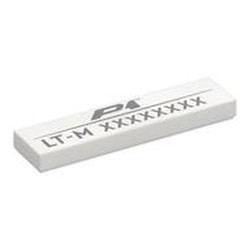 Tile 1 x 4 with P1 Symbol, Code print