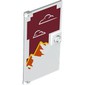 Door 1 x 4 x 6 Smooth with White Clouds, Orange Mountains on Dark Red Background print