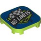 Tile Round Corners 4 x 4 x 2/3 with White 'NO LIMITS' on Black Field, Racing Flags print