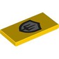 Tile 2 x 4 with Shield, Black Trident on Silver Field print