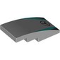 Slope Curved 4 x 2 No Studs with Mercedes Logo, Dark Turquoise/Black Stripes print