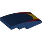 Slope Curved 4 x 2 No Studs with Yellow/Red/Black Shapes (Red Bull) print