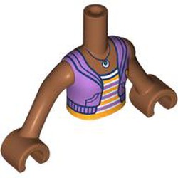 LEGO part 92456c19pr0004 Minidoll Torso Girl with Sienna Brown Arms and Hands with print in Sienna Brown