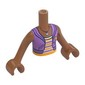 Minidoll Torso Girl with Sienna Brown Arms and Hands with Medium Lavender Jacket, Medium Lavender/Bright Light Orange Striped Shirt, Necklace print