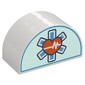Duplo Brick 2 x 4 x 2 Curved Top with Heart, White Heartbeat Graph, Star Of Life print