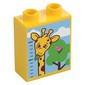 Duplo Brick 1 x 2 x 2 with Measuring Tape, Top Half Giraffe, Tree print